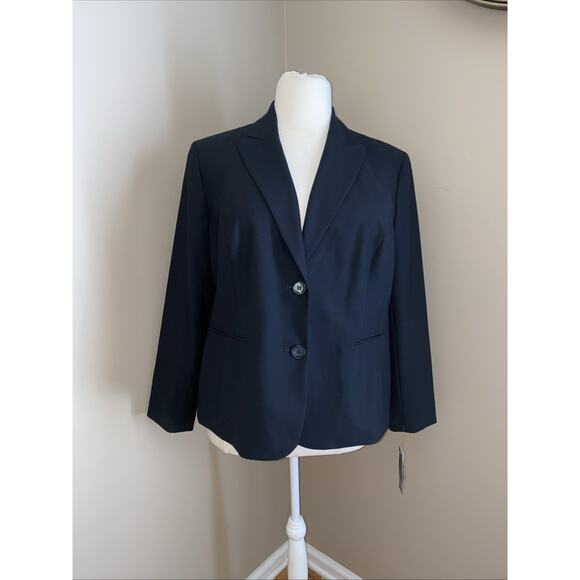 JONES NEW YORK Black Two Button Lined Blazer Jacket Pockets Size 20W - Picture 1 of 9